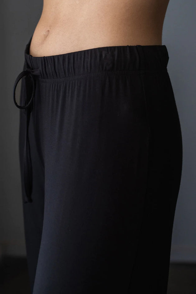 Gillian Piped Bamboo Pajama Pants in Black