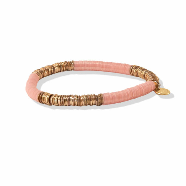 Grace Two Color Block Stretch Bracelet Light Pink And Gold