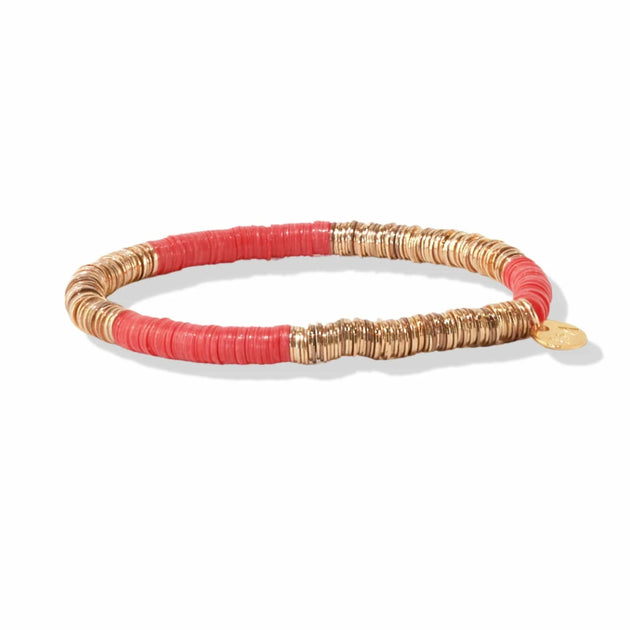 Grace Two Color Block Stretch Bracelet Coral And Gold