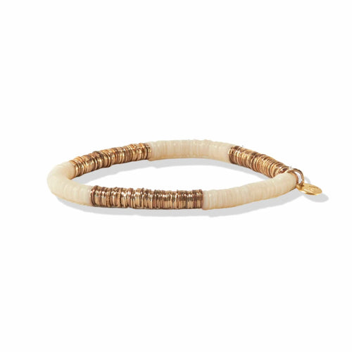 Grace Two Color Block Stretch Bracelet Cream And Gold