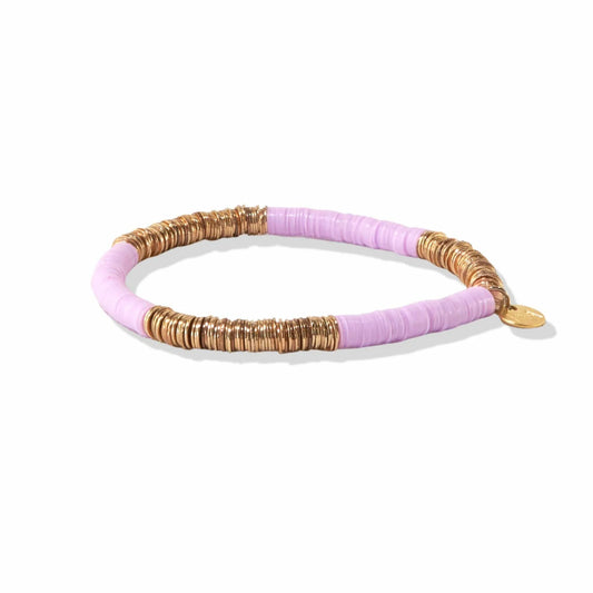 Grace Two Color Block Stretch Bracelet Lilac And Gold