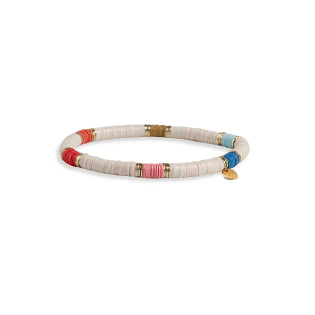 Grace Stripe On Cream Stretch Bracelet Multicolor