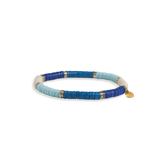 Grace Gold Color Block Stretch Bracelet Blue