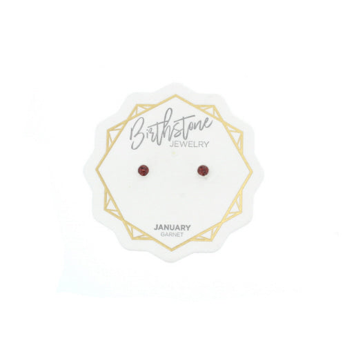 Gold Birthstone Stud Earring