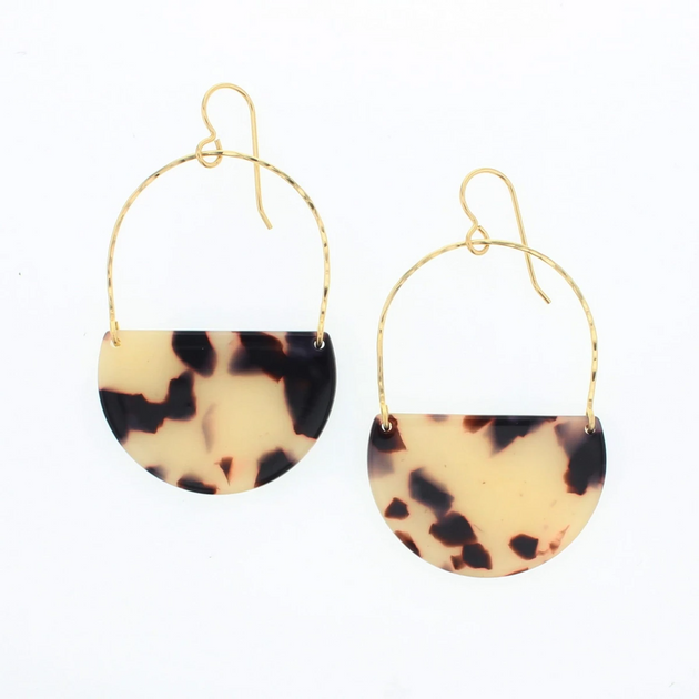 Ramona Earrings in Gold & Blonde Tortoise
