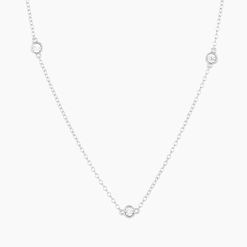 Dot to Dot Pendant Necklace, Silver