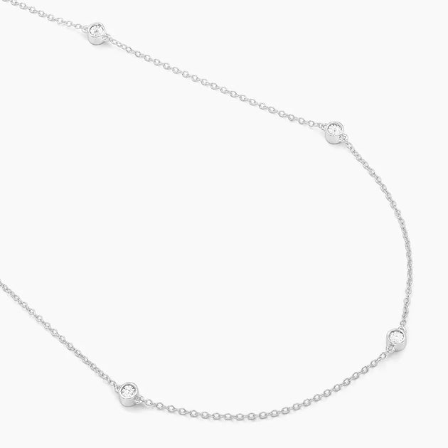 Dot to Dot Pendant Necklace, Silver