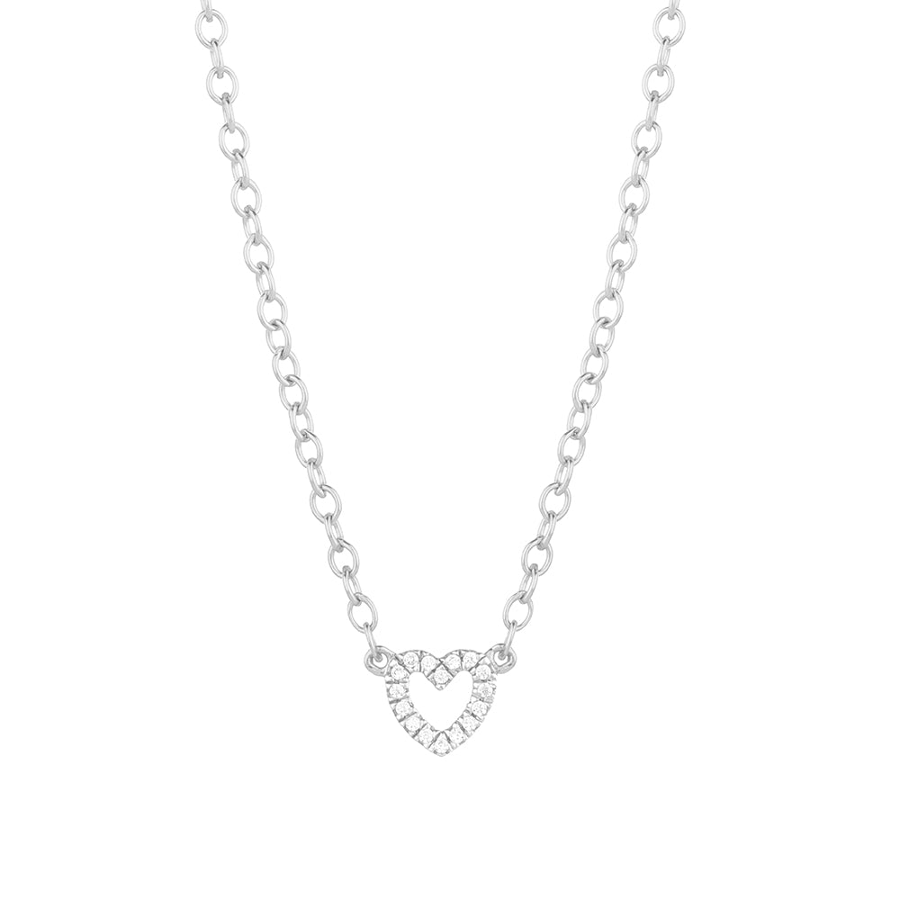 Petite Heart Necklace in Silver