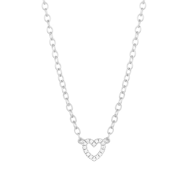 Petite Heart Necklace in Silver