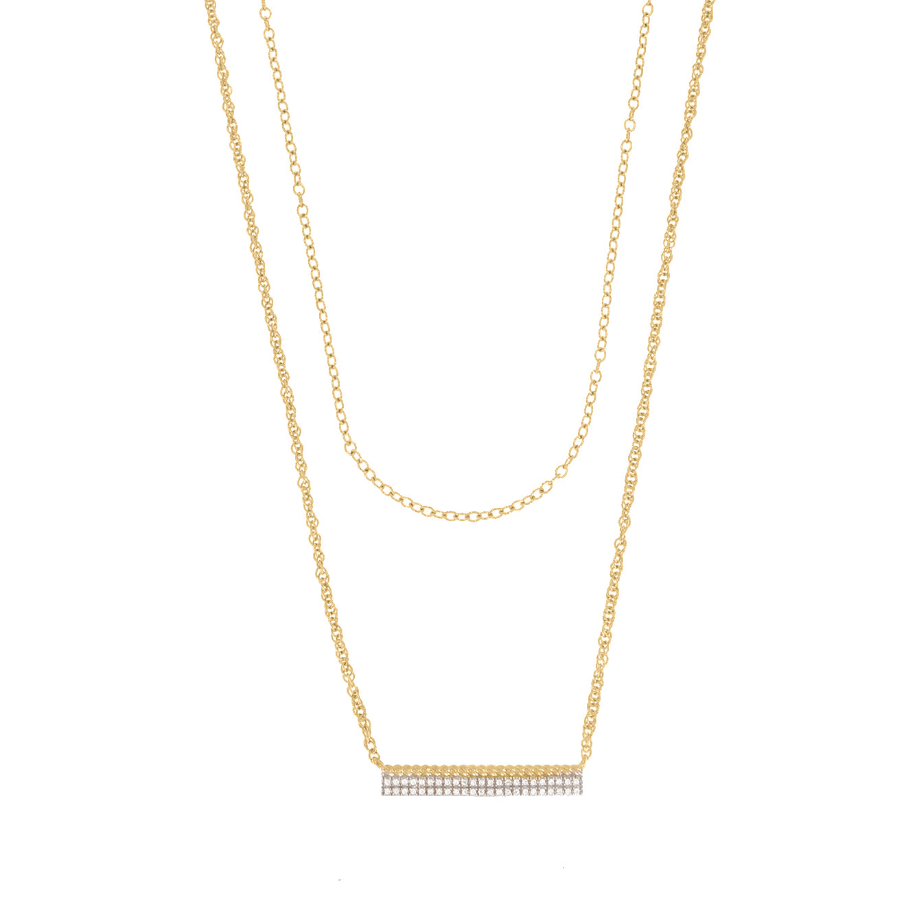 Double Stack Necklace in Gold