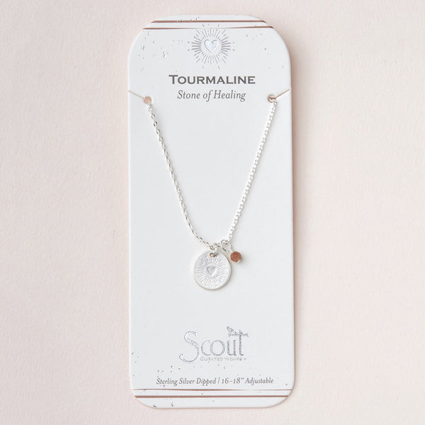 Intention Charm Necklace in Tourmaline/Silver