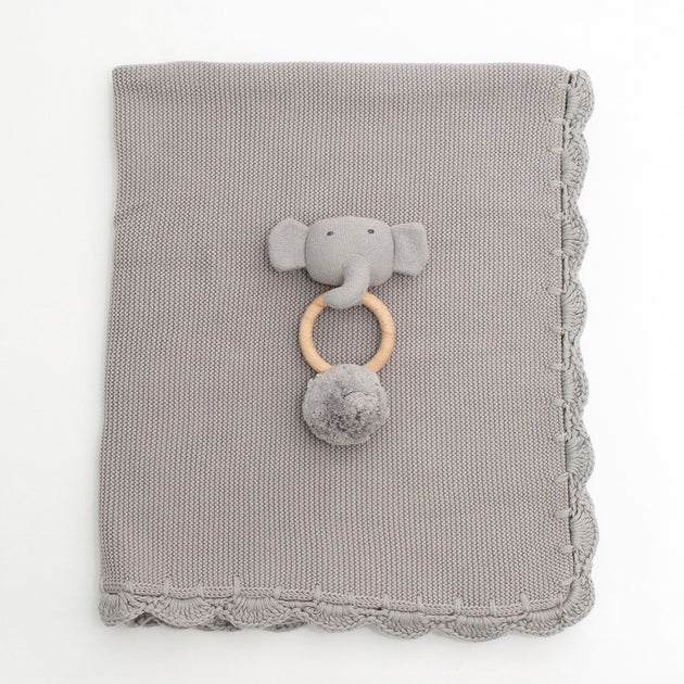 Organic Cotton Heirloom Baby Gift Set in Grey