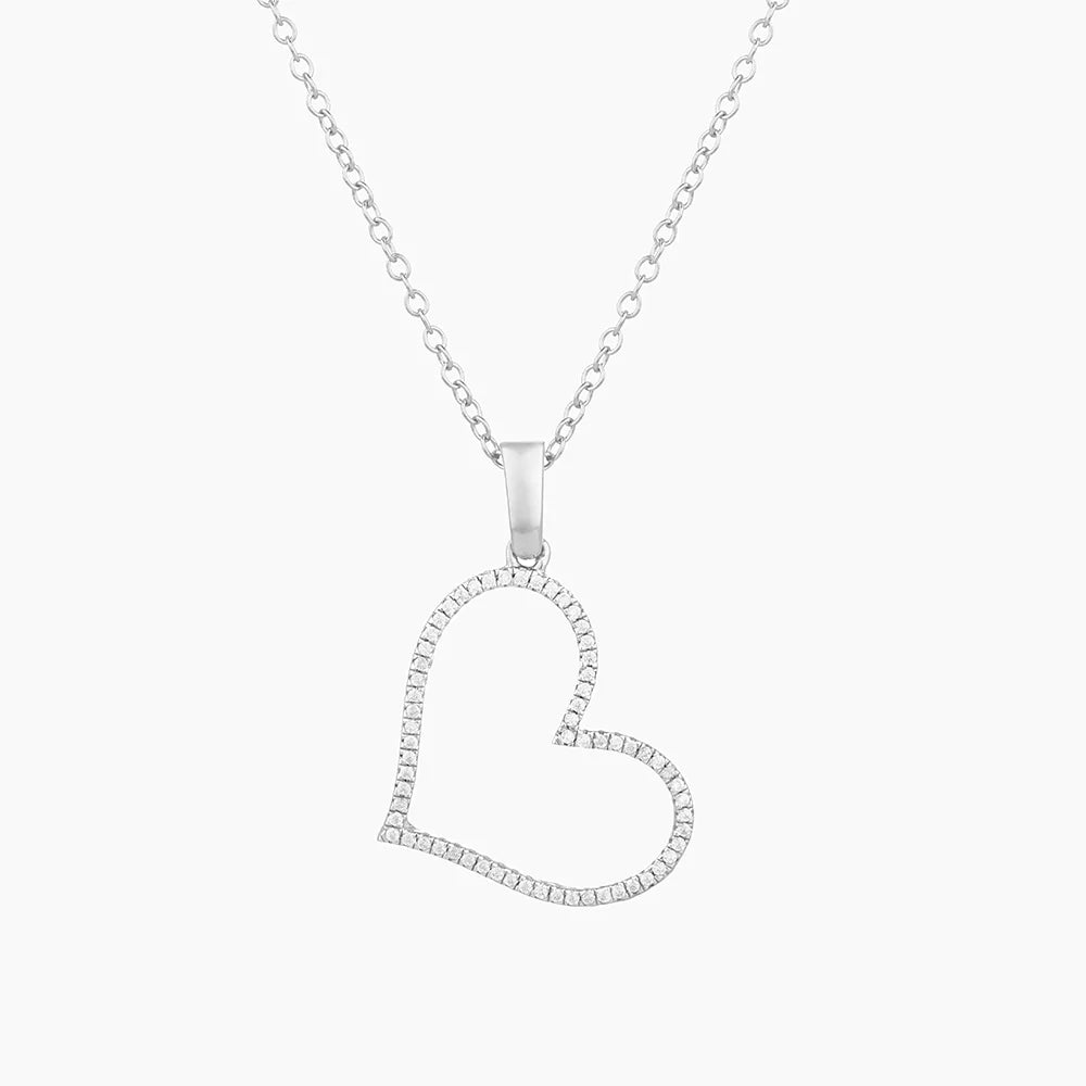 Genuine Heart Pendant Necklace in Silver