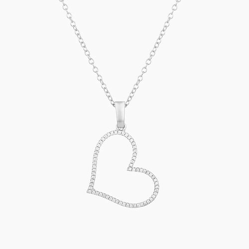 Genuine Heart Pendant Necklace in Silver