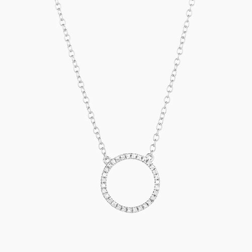 Standing O Necklace, Silver