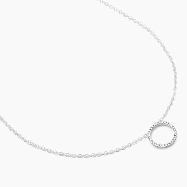 Standing O Necklace, Silver