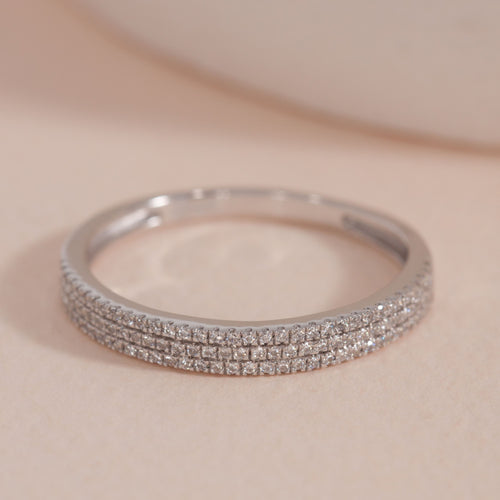 Triple Row Ring in Silver