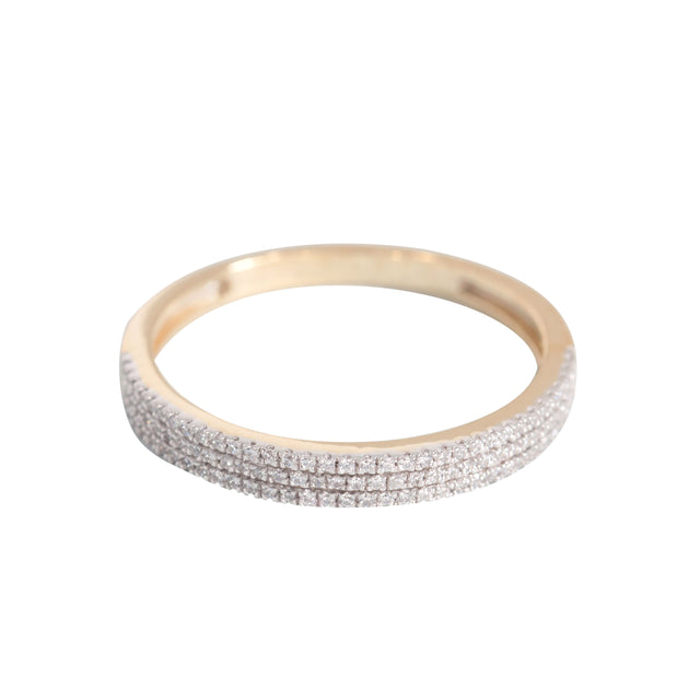 Triple Row Ring in Gold