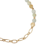 Mini Stone with Chain Stacking Bracelet in Amazonite/Gold
