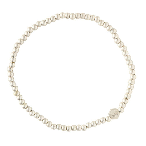 Mini Metal Stacking Bracelet - Ball Beads Silver