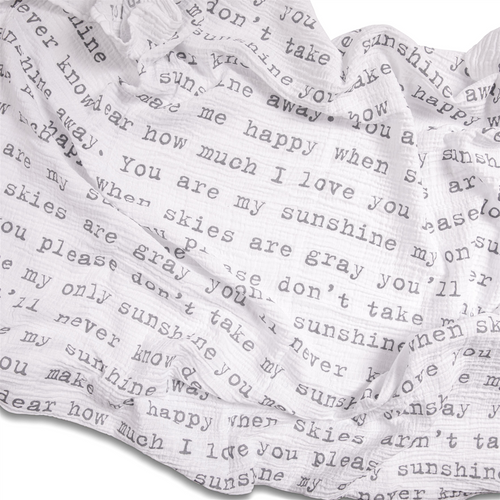 Organic Swaddle Blanket: You Are My Sunshine