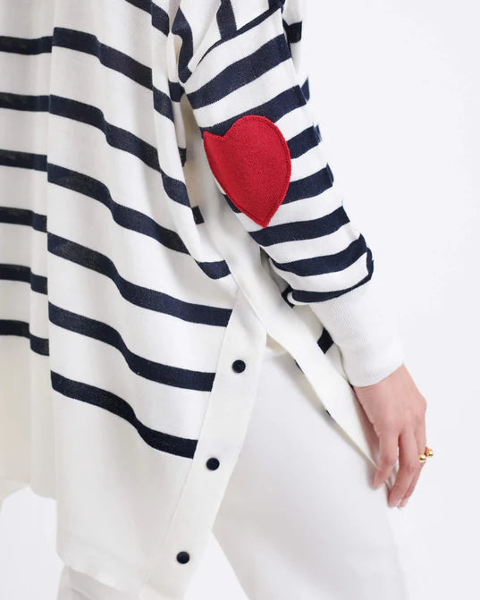 Amour Sweater in Striped Navy