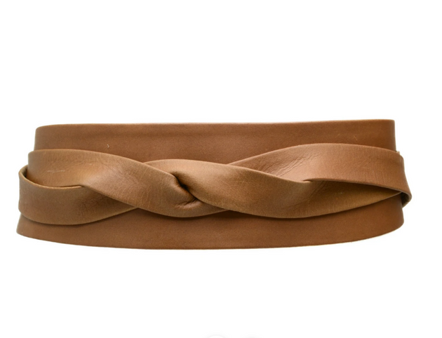 Wrap Leather Belt in Tan