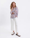 Catalina Slub Tee in Red & Blue Stripe