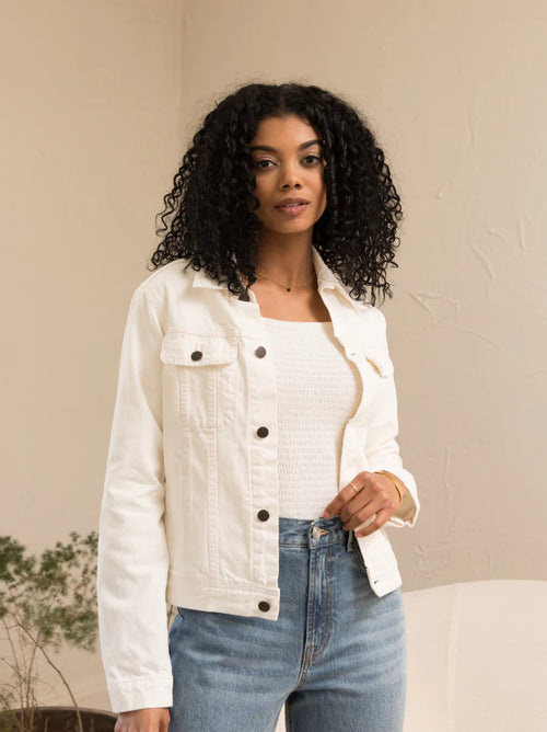 The Bailey Classic Denim Jacket in White