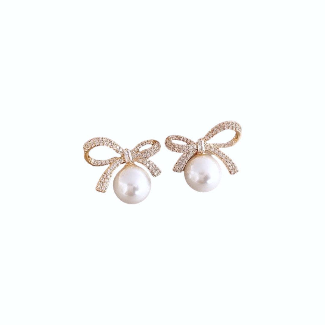 Statement Bow Pearl Studs