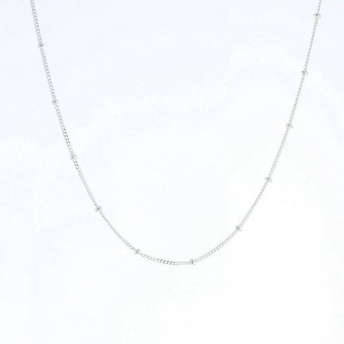 20" Silver Beaded Curb Chain
