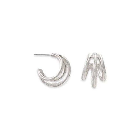 Silver Triple Petite Hoop Earrings