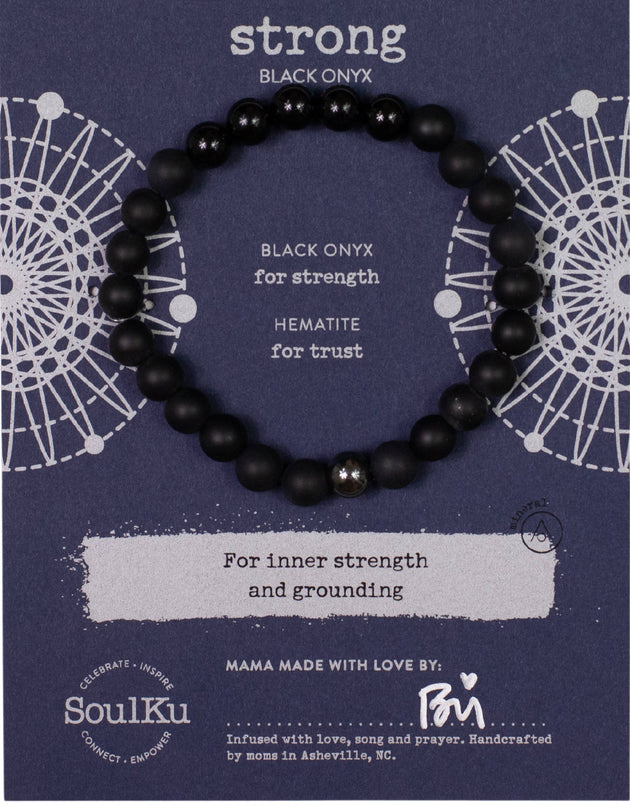 Men's Black Onyx Bracelet for Strong