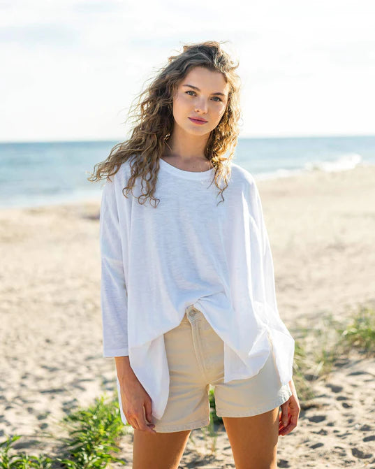 Catalina Slub Tee in White