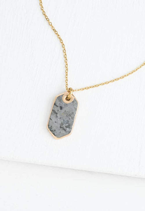 Ink Stone Necklace in Heather Gray