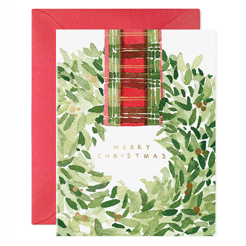 Plaid Wreath Boxed Set of 6 Cards