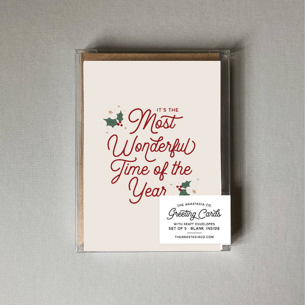 Most Wonderful Time of Year Card - BOX SET of 5