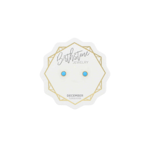 Silver Birthstone Stud Earring