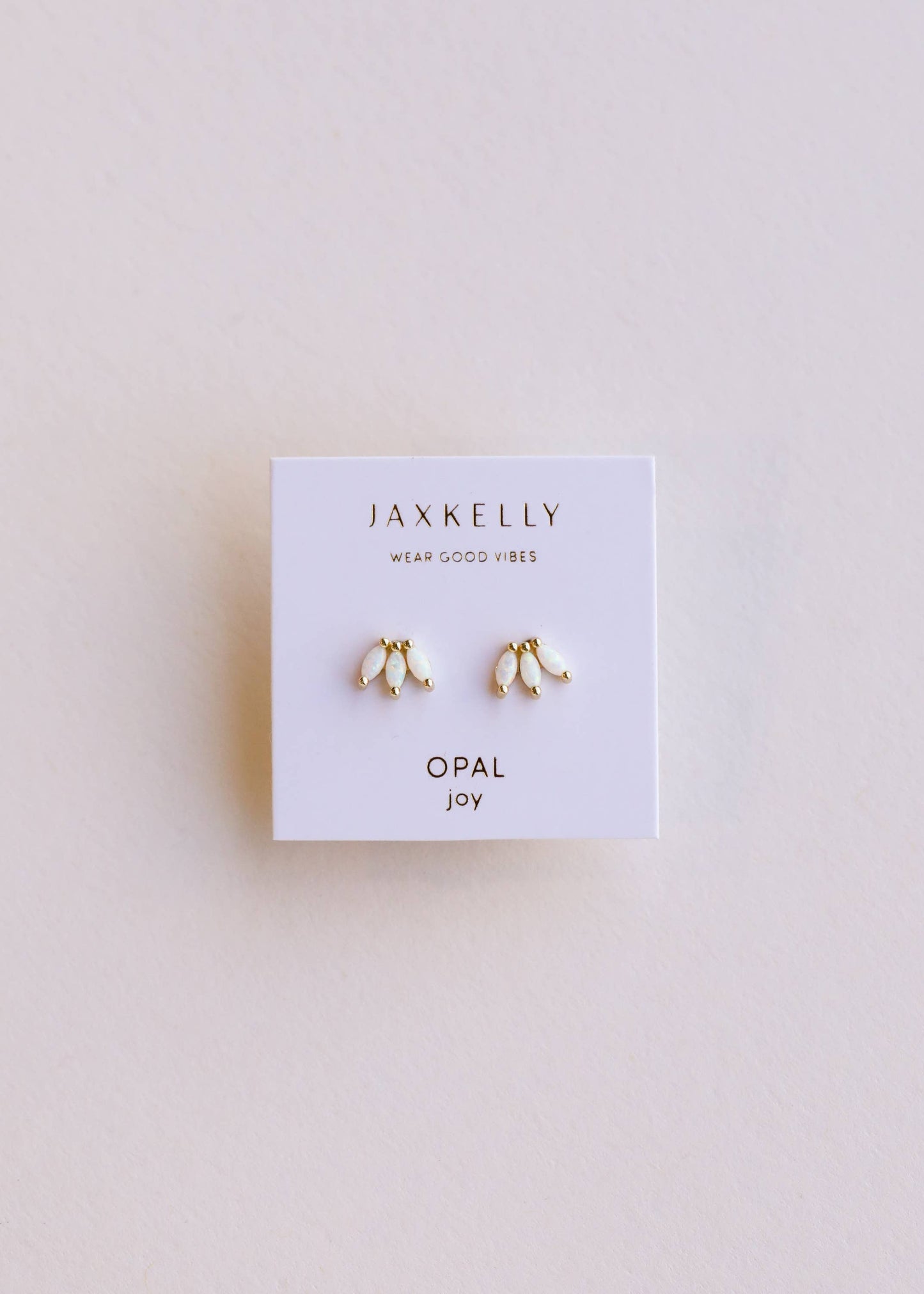 Opal Crown Stud - White - Earring