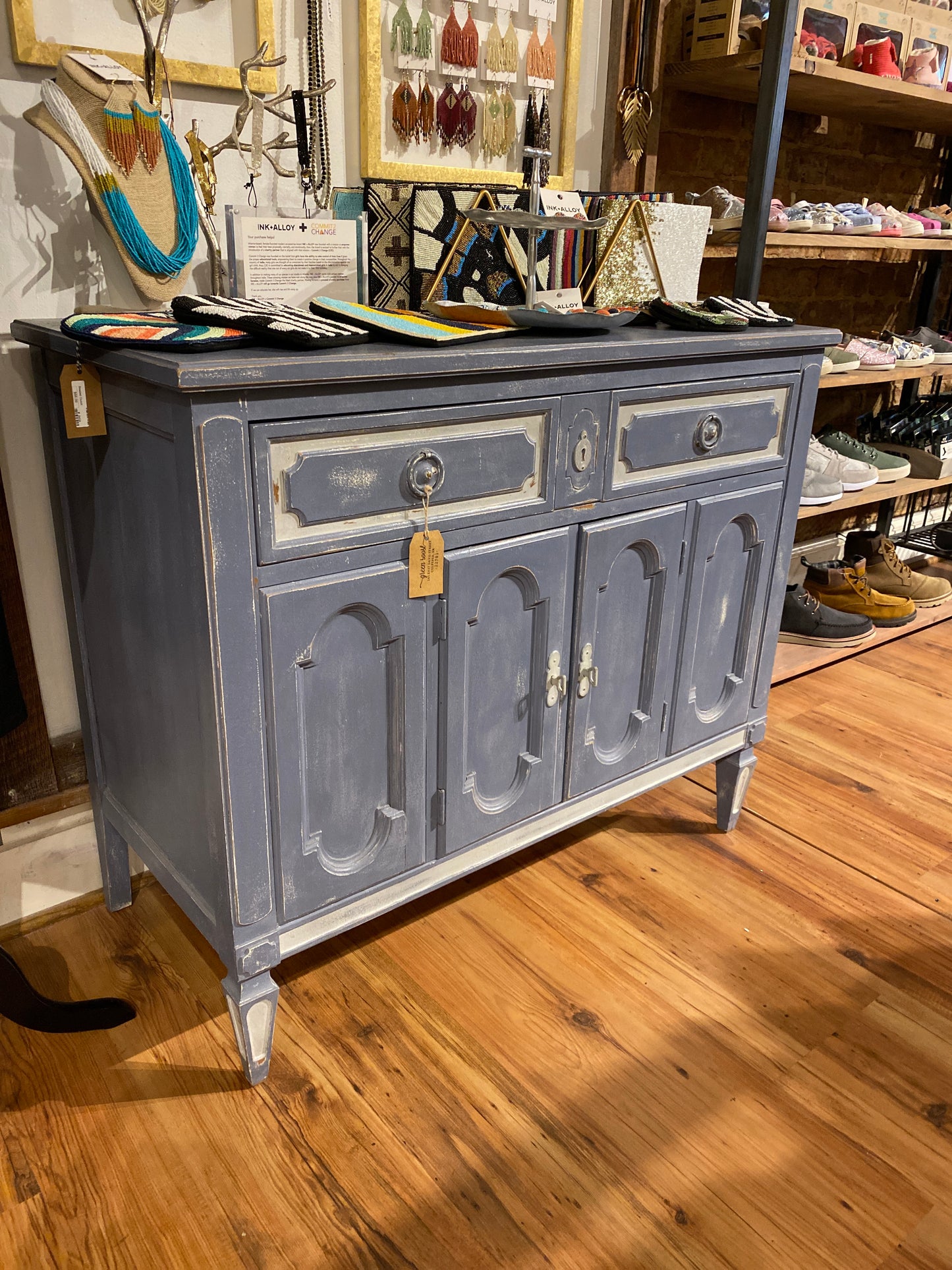 Painted Blue Mini Buffet