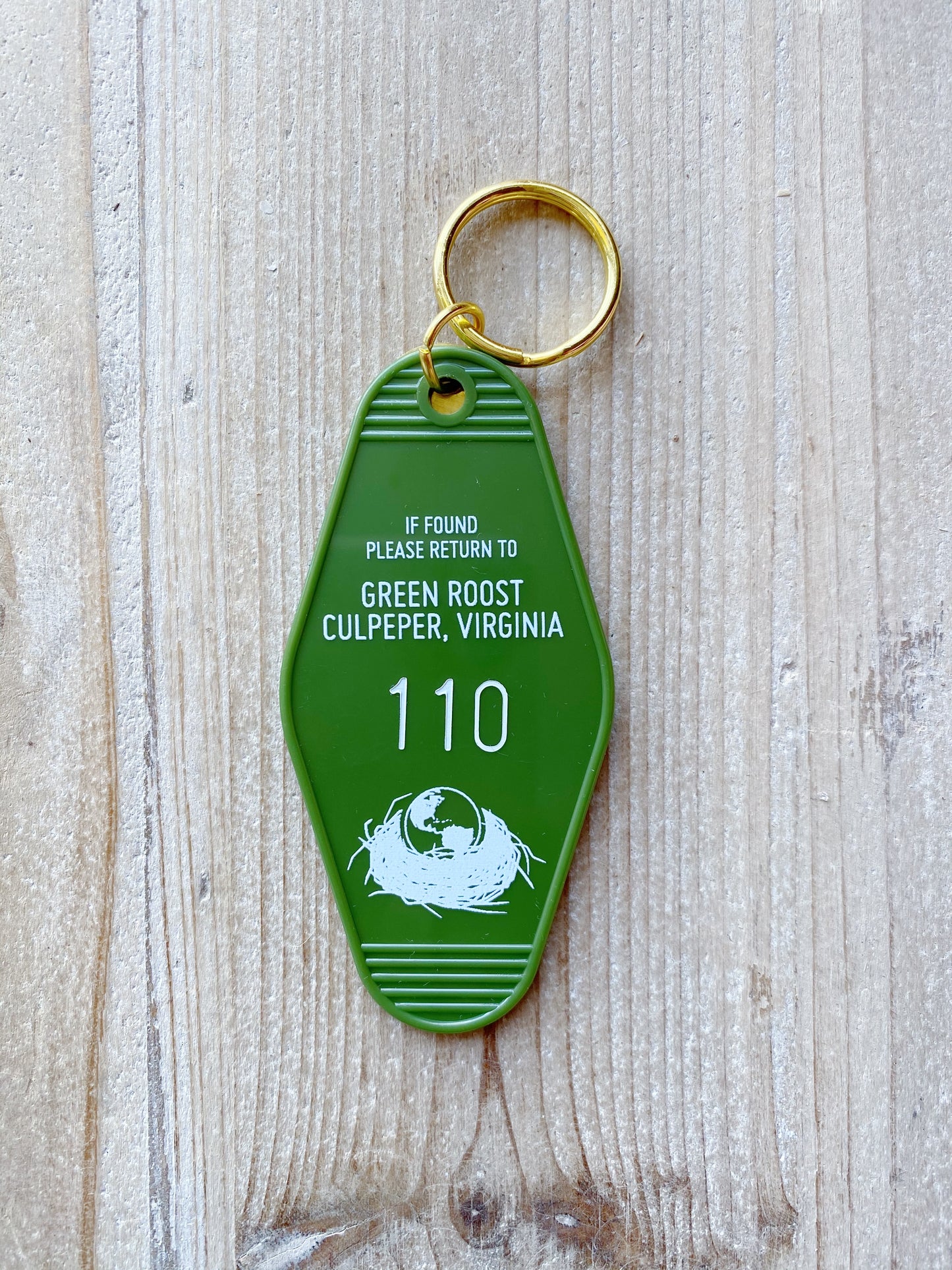 Green Roost Hotel Key Tag