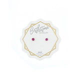 Silver Birthstone Stud Earring