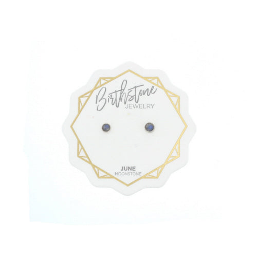 Gold Birthstone Stud Earring