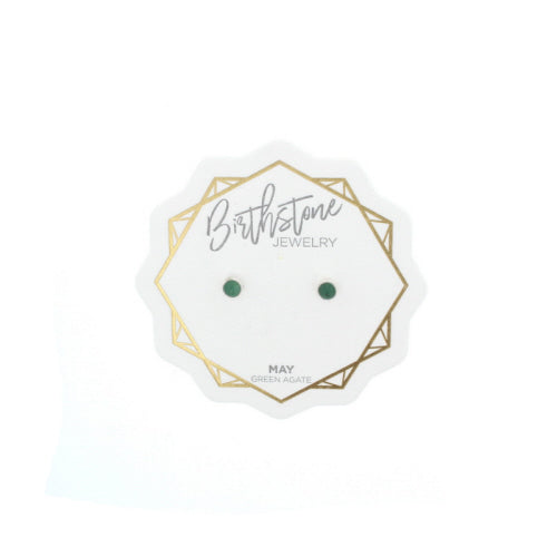 Gold Birthstone Stud Earring