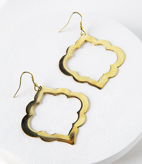 Ashram Window Earrings in Gold
