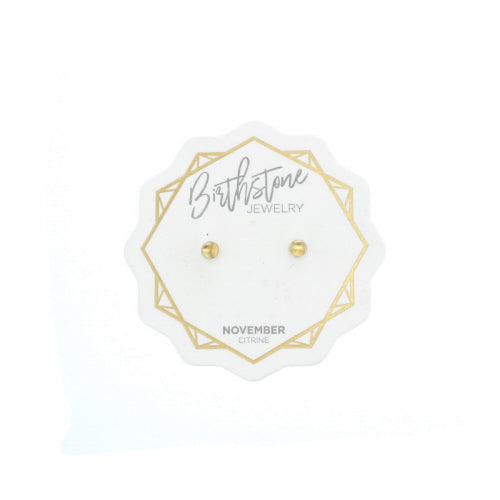Silver Birthstone Stud Earring
