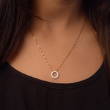 Disc Pendant Necklace in Gold