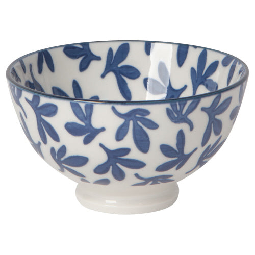 Blue Floral Stamped Bowl - 4"