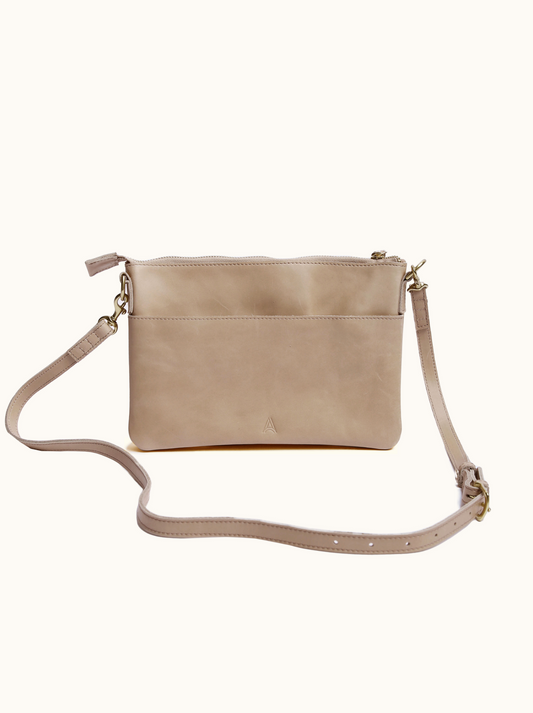 Martha Double Crossbody in Pebble